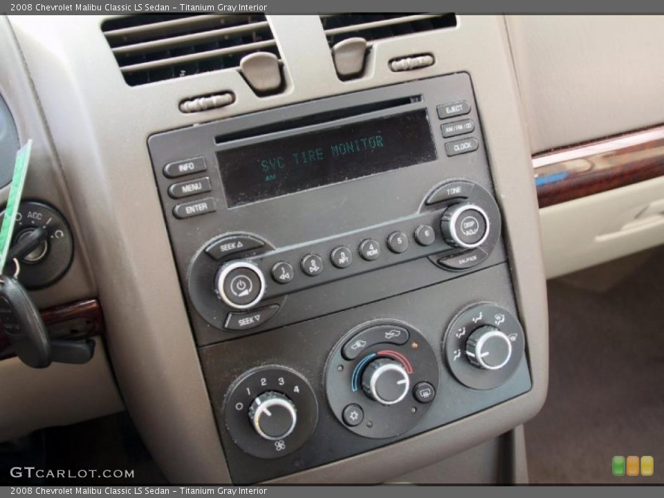 Titanium Gray Interior Controls for the 2008 Chevrolet Malibu Classic LS Sedan #46637057