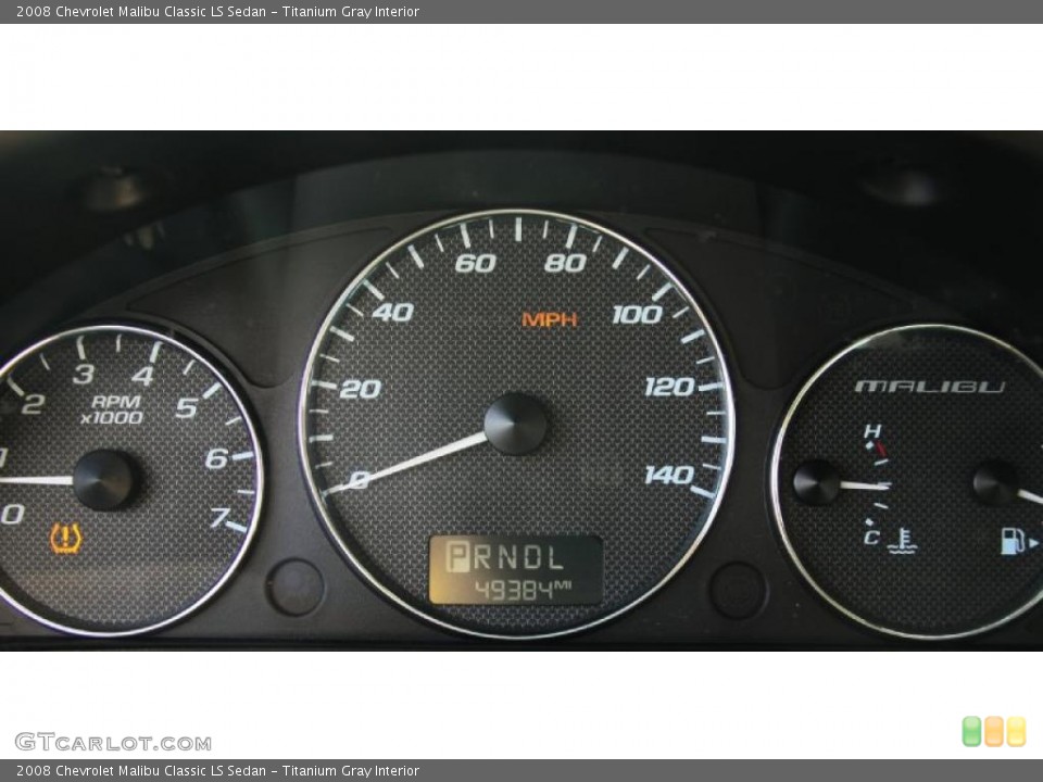 Titanium Gray Interior Gauges for the 2008 Chevrolet Malibu Classic LS Sedan #46637075