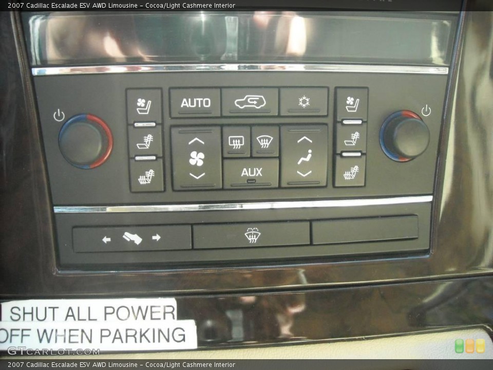 Cocoa/Light Cashmere Interior Controls for the 2007 Cadillac Escalade ESV AWD Limousine #46642970
