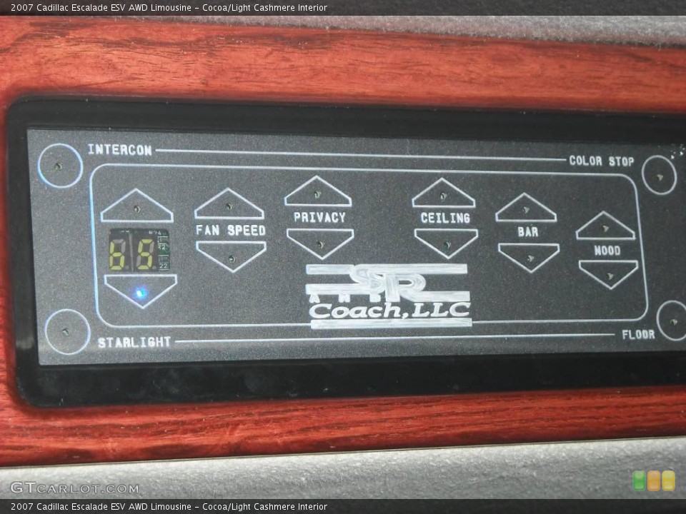 Cocoa/Light Cashmere Interior Controls for the 2007 Cadillac Escalade ESV AWD Limousine #46643066