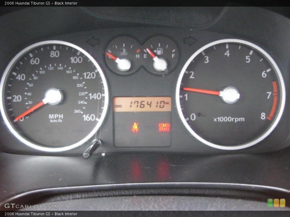 Black Interior Gauges for the 2006 Hyundai Tiburon GS #46647971