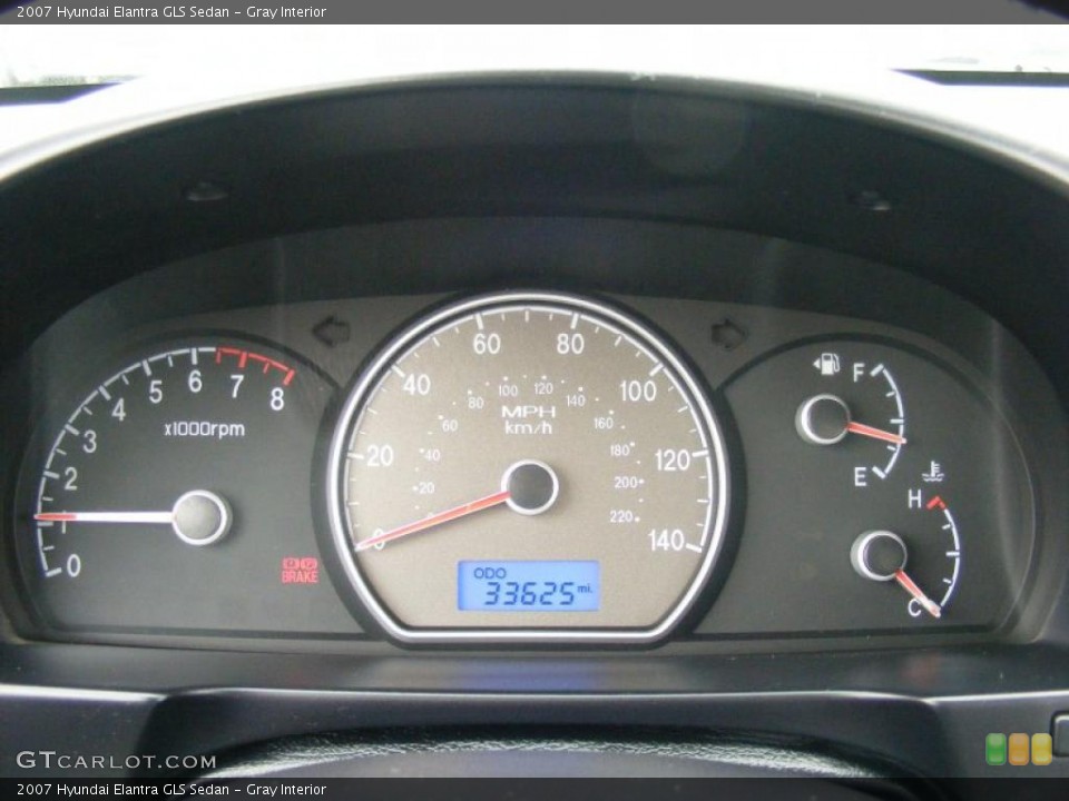 Gray Interior Gauges for the 2007 Hyundai Elantra GLS Sedan #46650386
