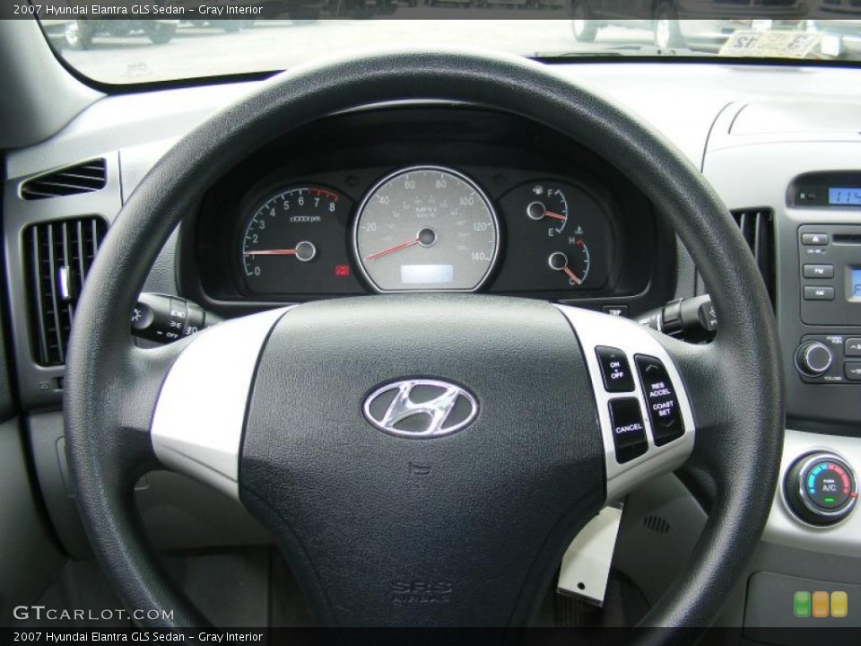 Gray Interior Steering Wheel for the 2007 Hyundai Elantra GLS Sedan #46650389