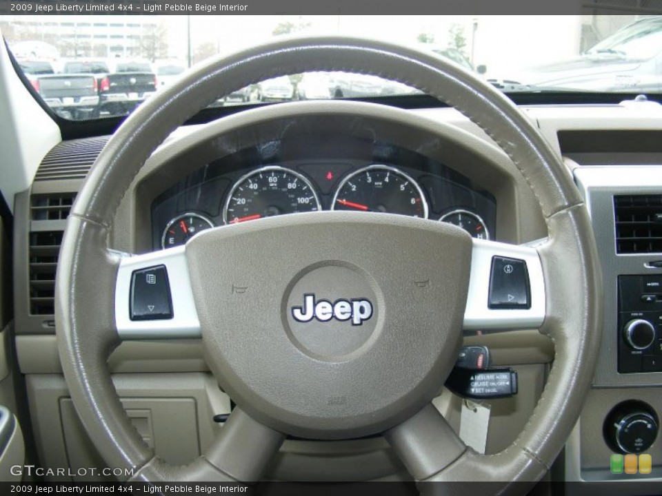 Light Pebble Beige Interior Steering Wheel for the 2009 Jeep Liberty Limited 4x4 #46651097