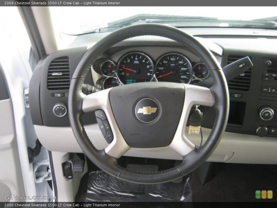 Light Titanium Interior Steering Wheel for the 2009 Chevrolet Silverado 1500 LT Crew Cab #46652615