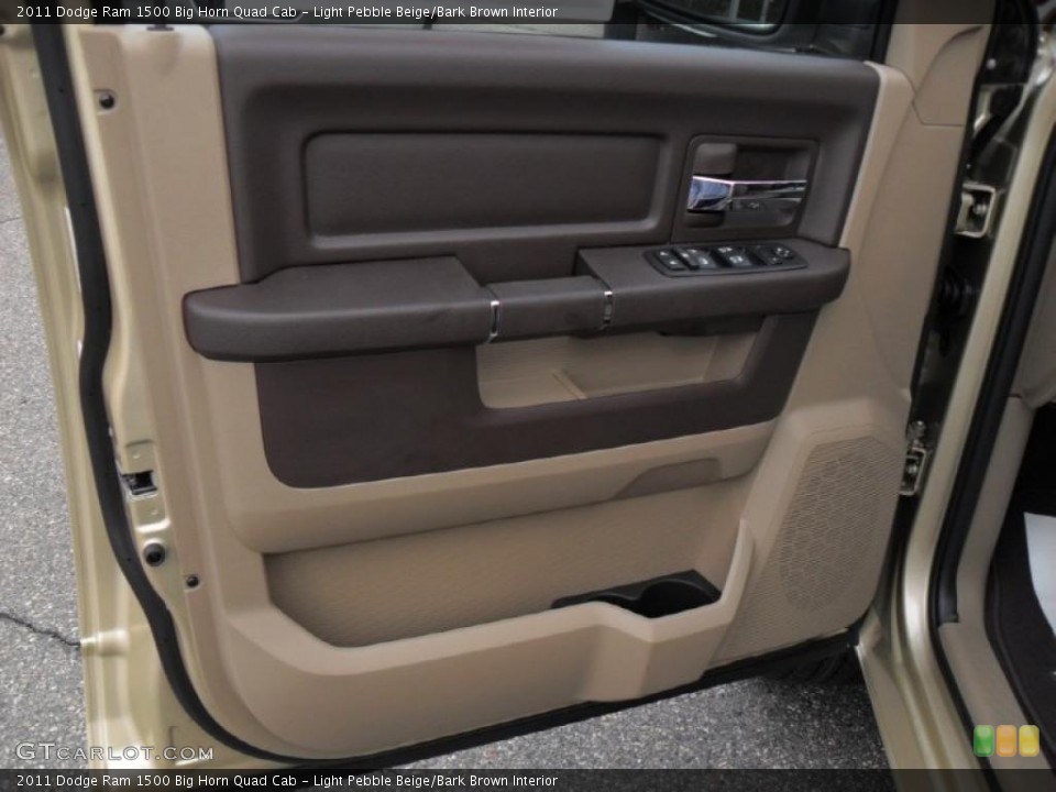 Light Pebble Beige/Bark Brown Interior Door Panel for the 2011 Dodge Ram 1500 Big Horn Quad Cab #46654724