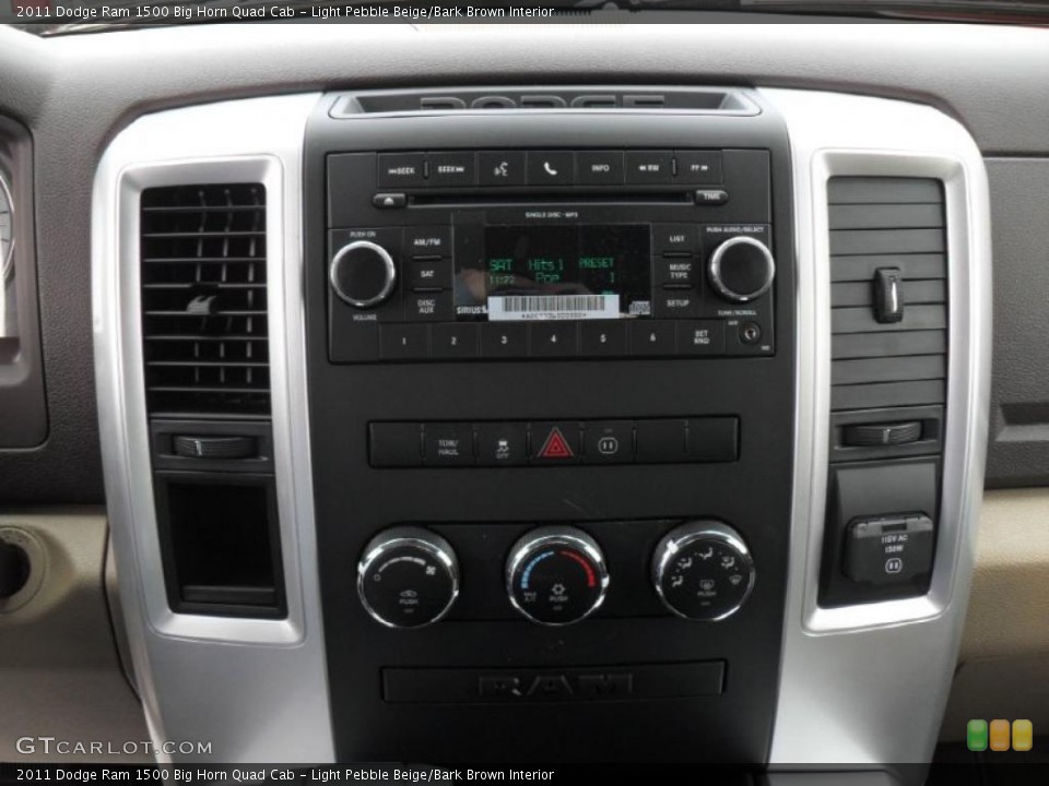 Light Pebble Beige/Bark Brown Interior Controls for the 2011 Dodge Ram 1500 Big Horn Quad Cab #46654754