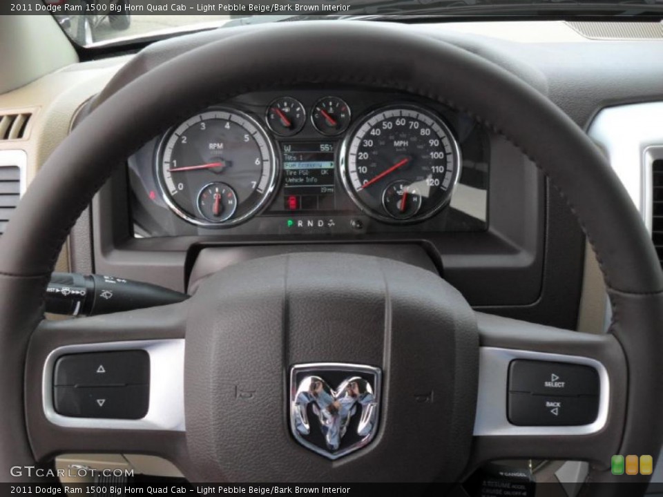 Light Pebble Beige/Bark Brown Interior Gauges for the 2011 Dodge Ram 1500 Big Horn Quad Cab #46654766