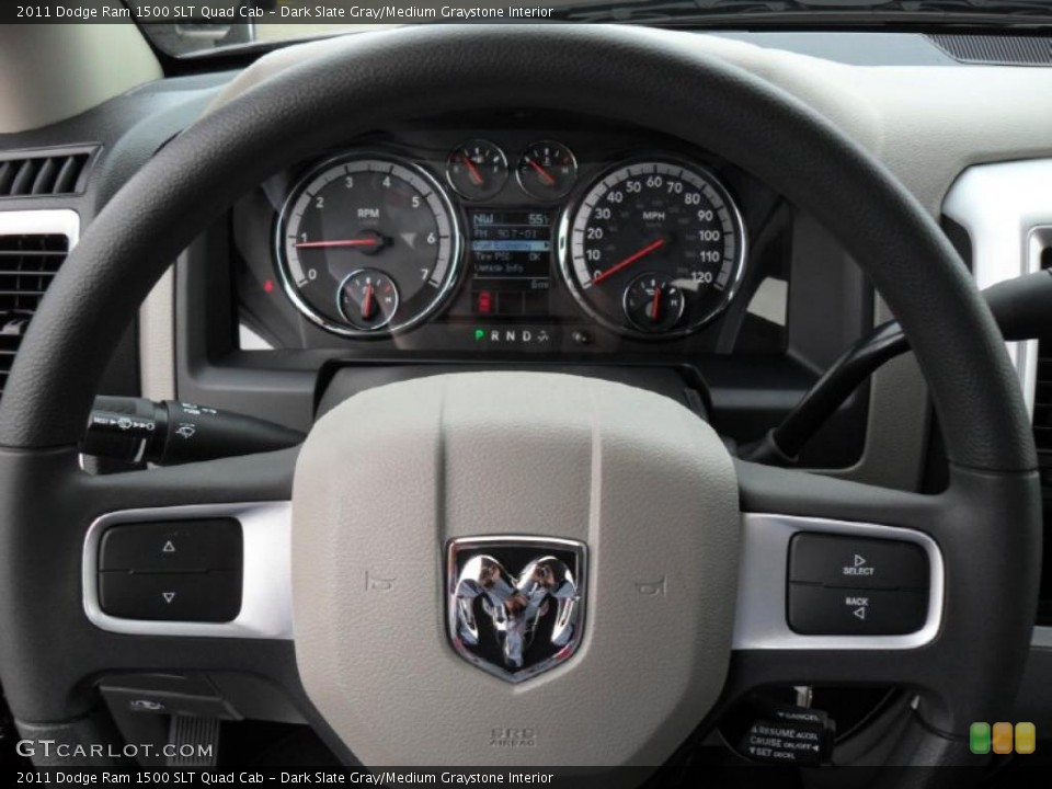 Dark Slate Gray/Medium Graystone Interior Gauges for the 2011 Dodge Ram 1500 SLT Quad Cab #46655117