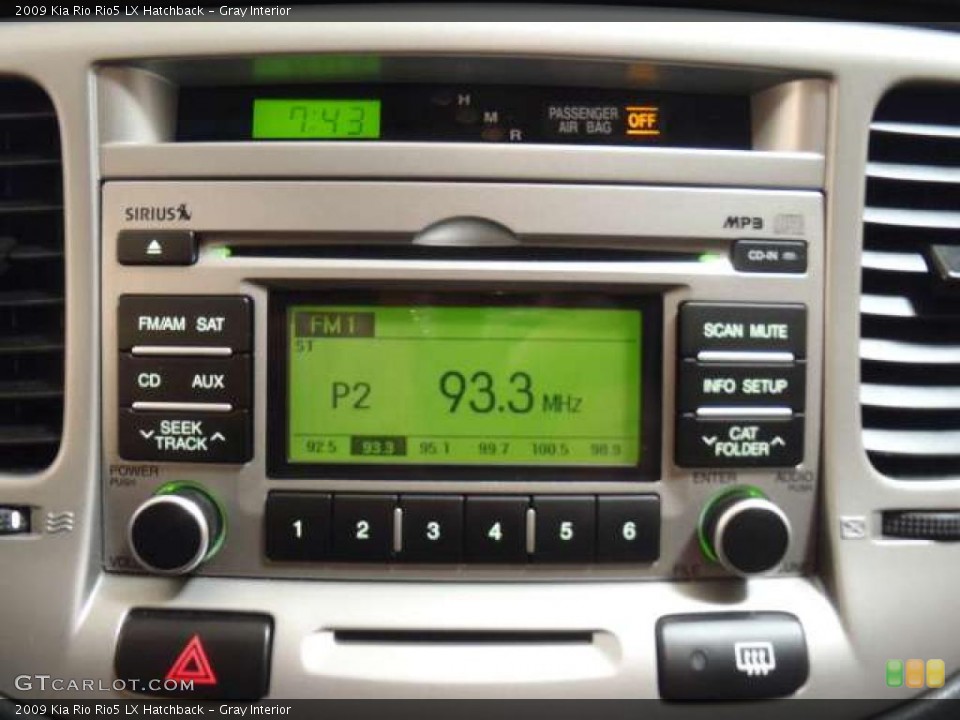Gray Interior Controls for the 2009 Kia Rio Rio5 LX Hatchback #46656098