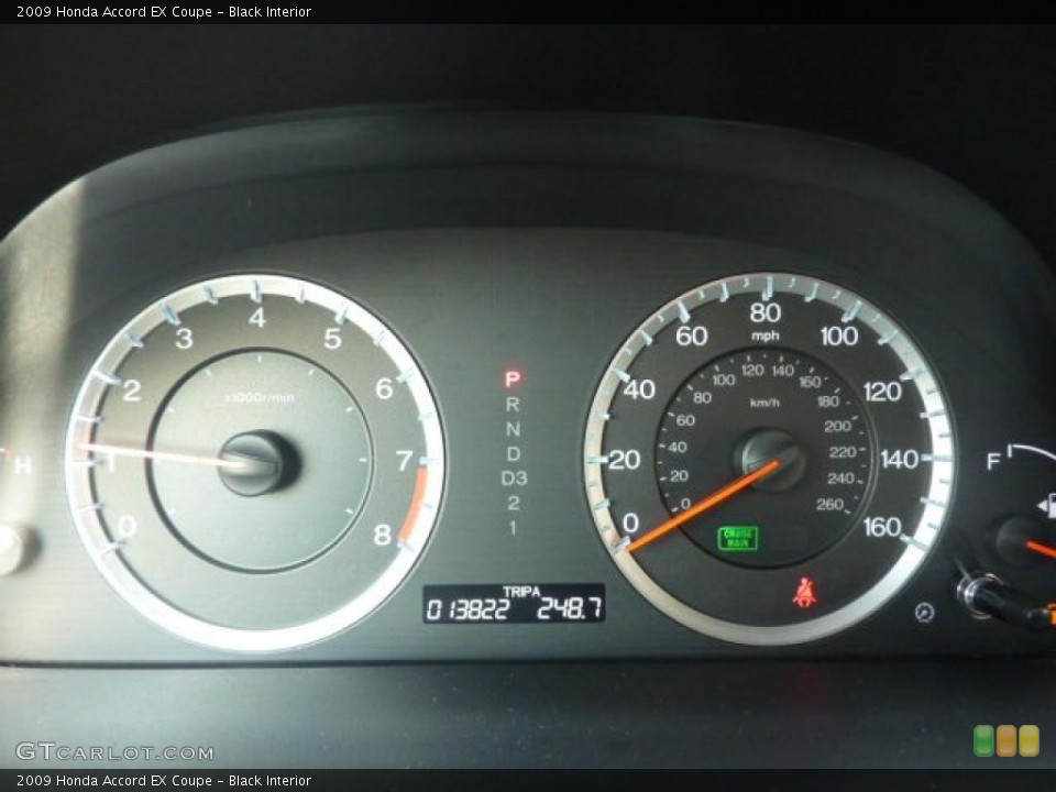 Black Interior Gauges for the 2009 Honda Accord EX Coupe #46656899