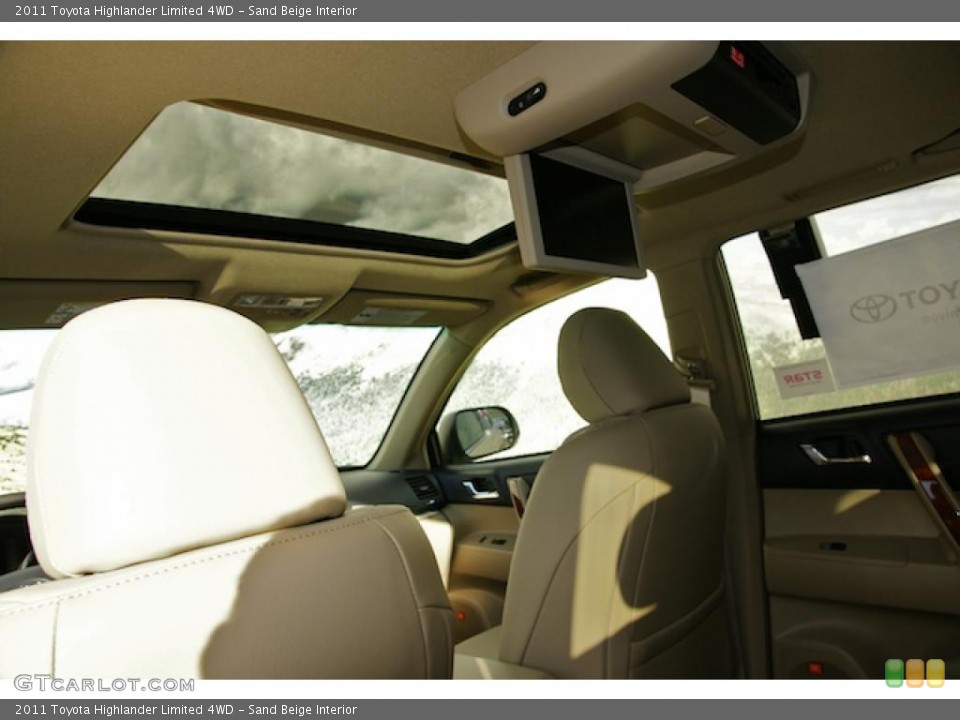 Sand Beige Interior Sunroof for the 2011 Toyota Highlander Limited 4WD #46660379