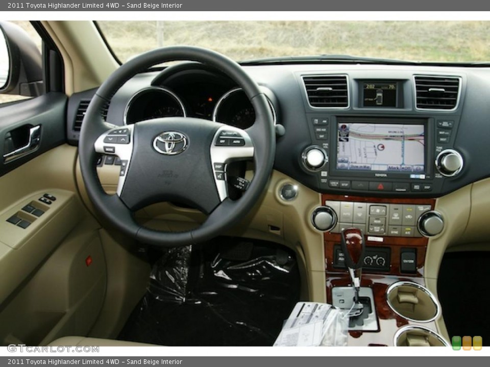 Sand Beige Interior Dashboard for the 2011 Toyota Highlander Limited 4WD #46660394