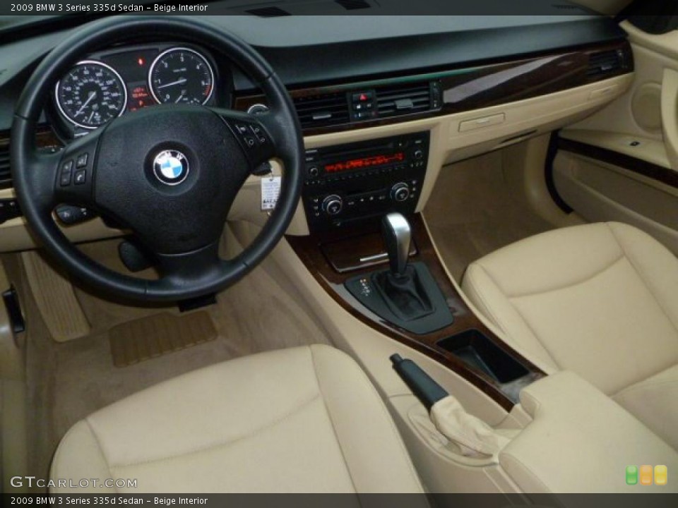 Beige Interior Dashboard for the 2009 BMW 3 Series 335d Sedan #46661678