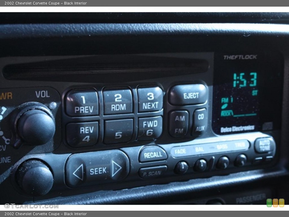 Black Interior Controls for the 2002 Chevrolet Corvette Coupe #46662224