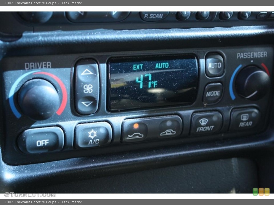 Black Interior Controls for the 2002 Chevrolet Corvette Coupe #46662242