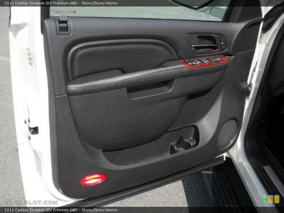 Ebony/Ebony Interior Door Panel for the 2011 Cadillac Escalade ESV Premium AWD #46664216