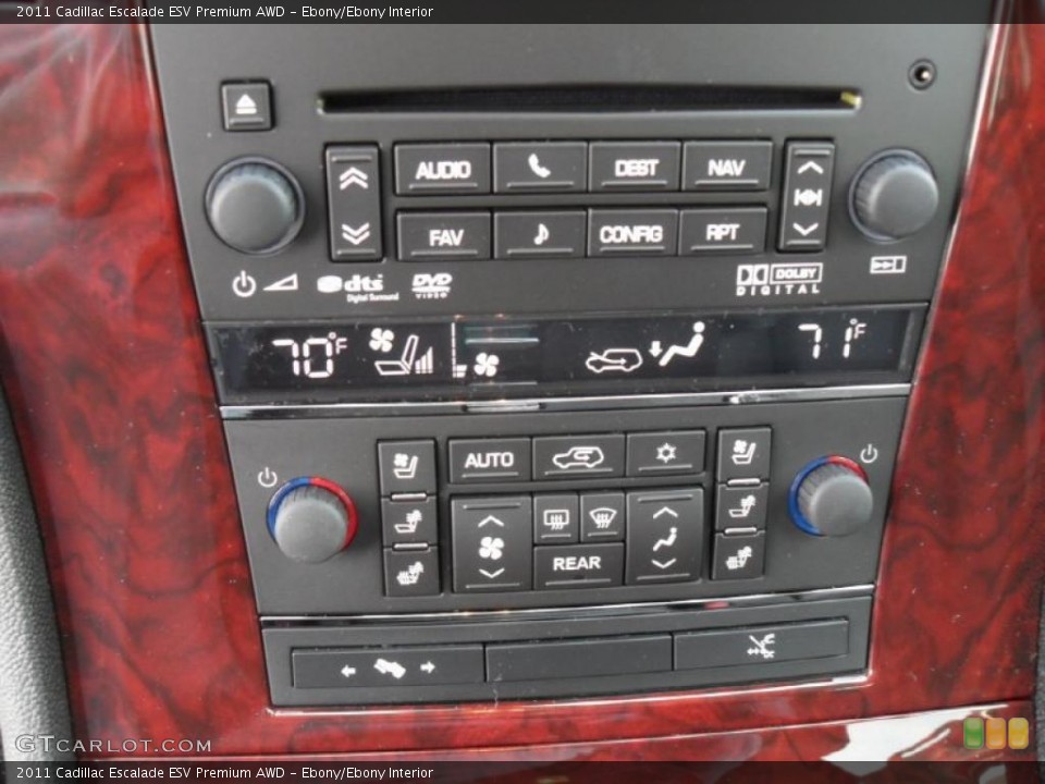 Ebony/Ebony Interior Controls for the 2011 Cadillac Escalade ESV Premium AWD #46664246