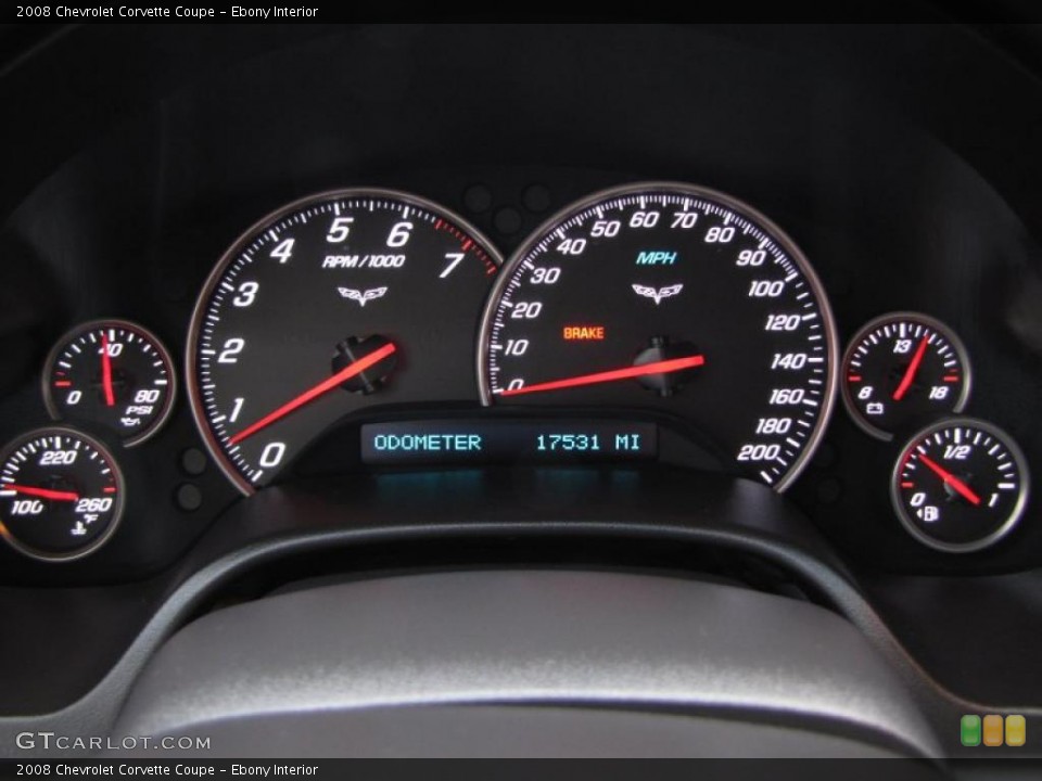 Ebony Interior Gauges for the 2008 Chevrolet Corvette Coupe #46670366