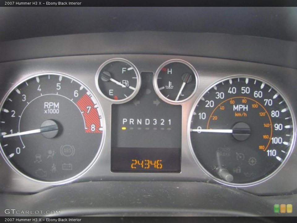 Ebony Black Interior Gauges for the 2007 Hummer H3 X #46676285