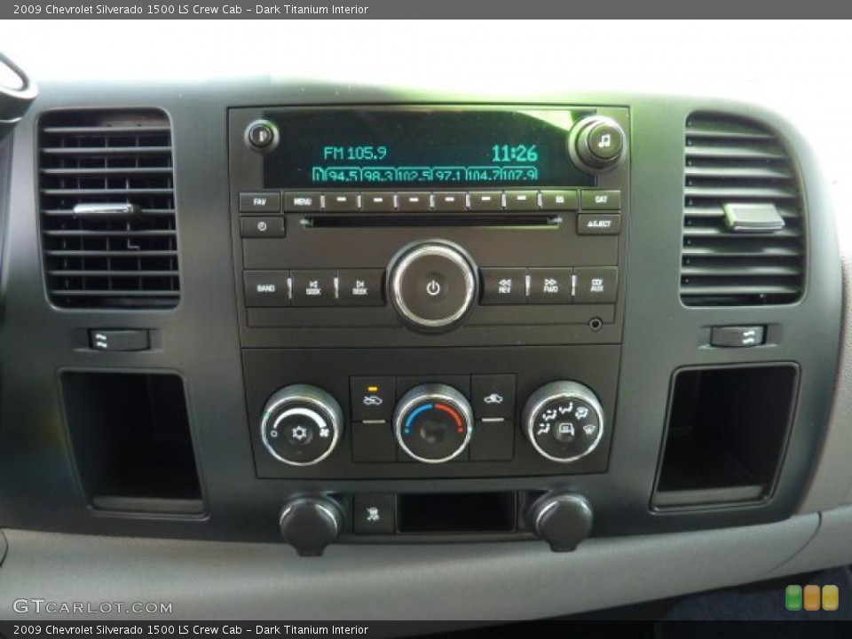 Dark Titanium Interior Controls for the 2009 Chevrolet Silverado 1500 LS Crew Cab #46683719