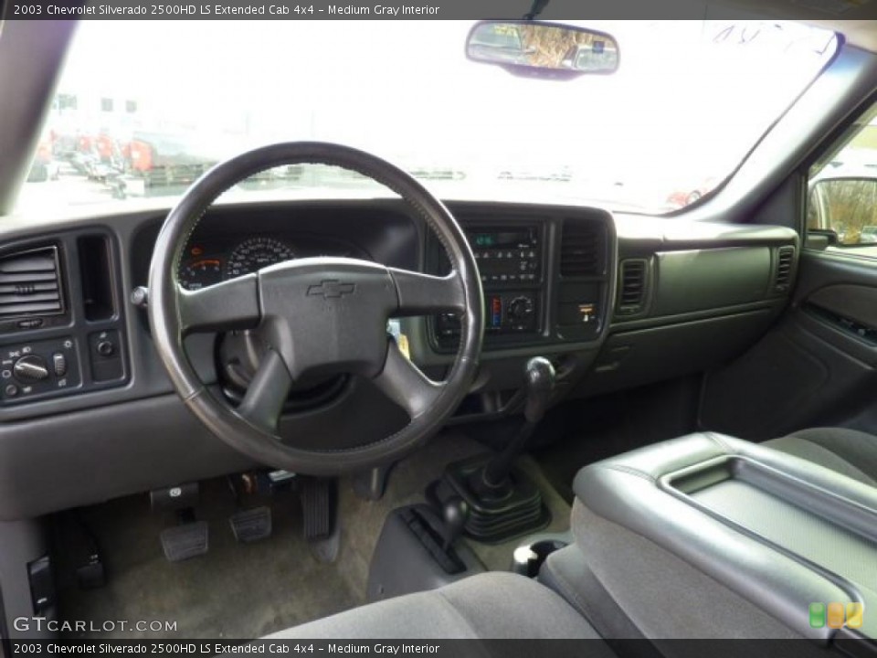 Medium Gray Interior Prime Interior for the 2003 Chevrolet Silverado 2500HD LS Extended Cab 4x4 #46686494