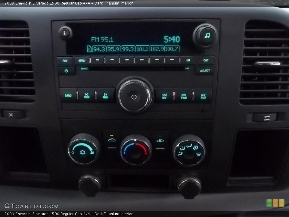 Dark Titanium Interior Controls for the 2009 Chevrolet Silverado 1500 Regular Cab 4x4 #46687328
