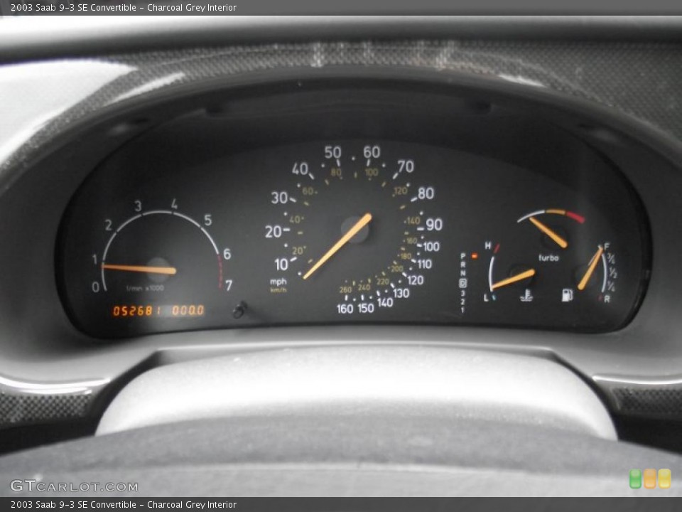 Charcoal Grey Interior Gauges for the 2003 Saab 9-3 SE Convertible #46693505