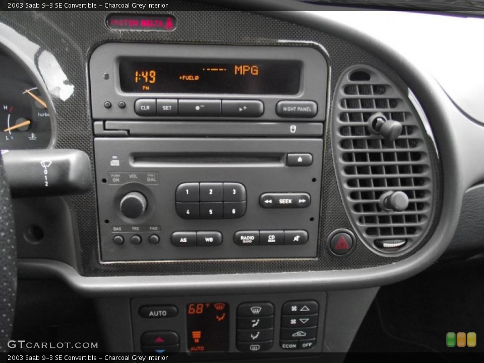 Charcoal Grey Interior Controls for the 2003 Saab 9-3 SE Convertible #46693520