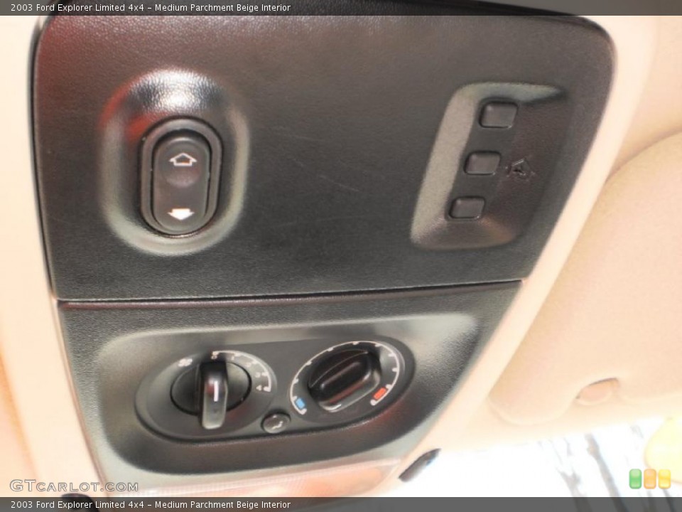 Medium Parchment Beige Interior Controls for the 2003 Ford Explorer Limited 4x4 #46693586