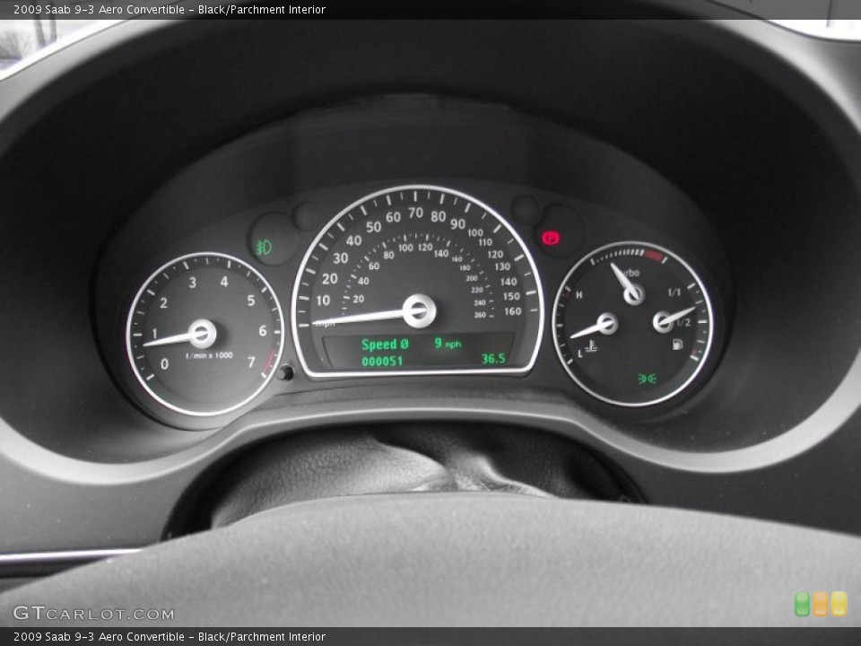 Black/Parchment Interior Gauges for the 2009 Saab 9-3 Aero Convertible #46693751