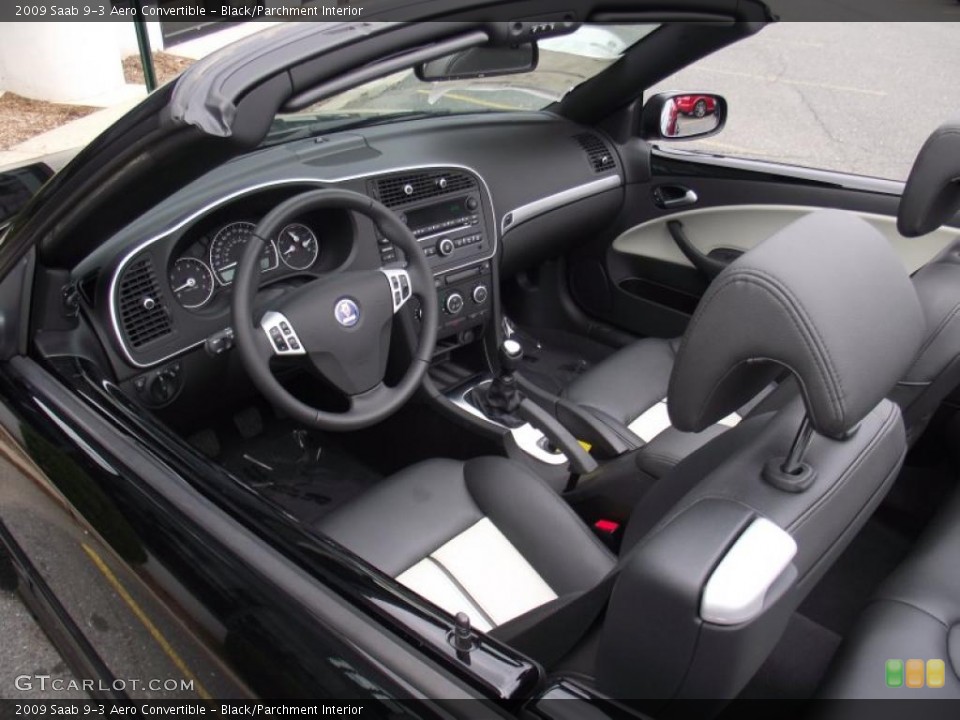 Black/Parchment Interior Photo for the 2009 Saab 9-3 Aero Convertible #46693826