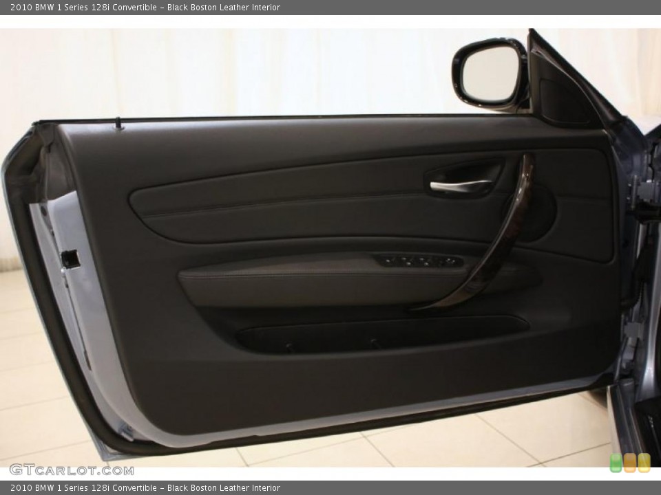 Black Boston Leather Interior Door Panel for the 2010 BMW 1 Series 128i Convertible #46695206