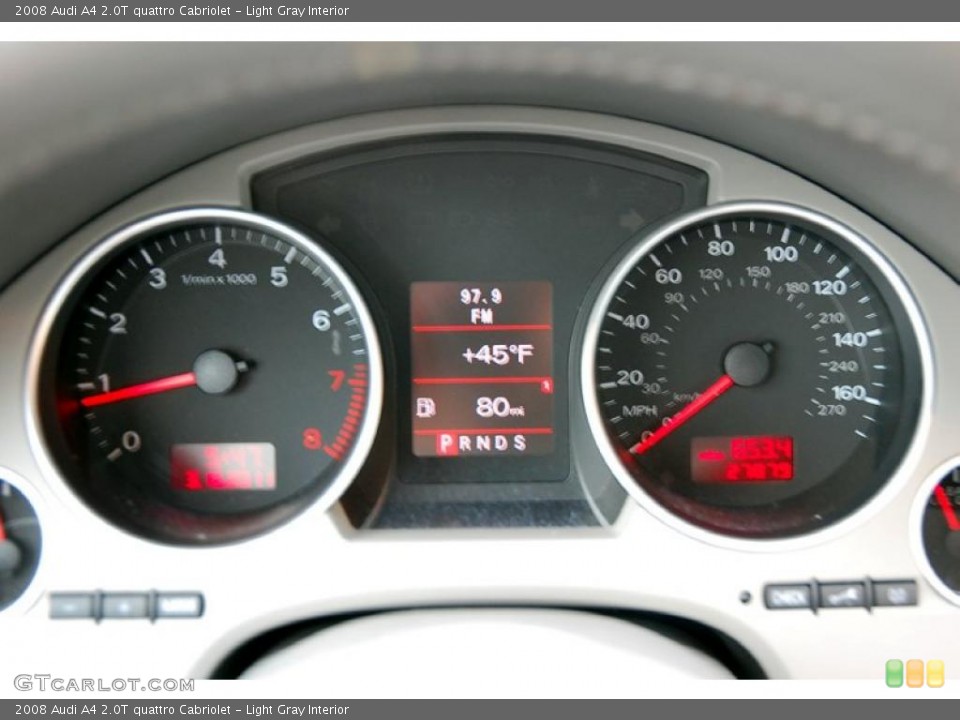 Light Gray Interior Gauges for the 2008 Audi A4 2.0T quattro Cabriolet #46698504
