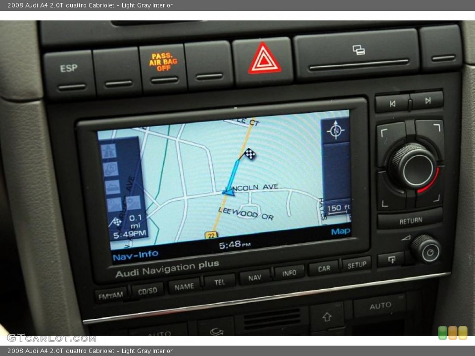 Light Gray Interior Navigation for the 2008 Audi A4 2.0T quattro Cabriolet #46698519