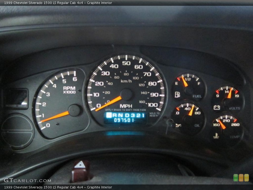Graphite Interior Gauges for the 1999 Chevrolet Silverado 1500 LS Regular Cab 4x4 #46699371