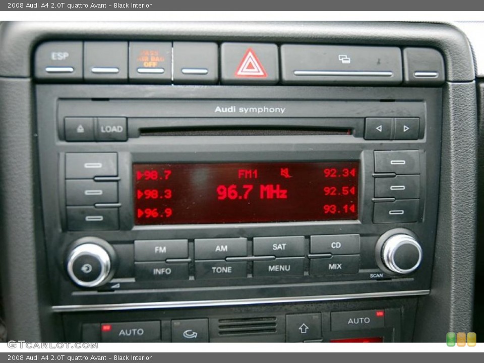 Black Interior Controls for the 2008 Audi A4 2.0T quattro Avant #46700901