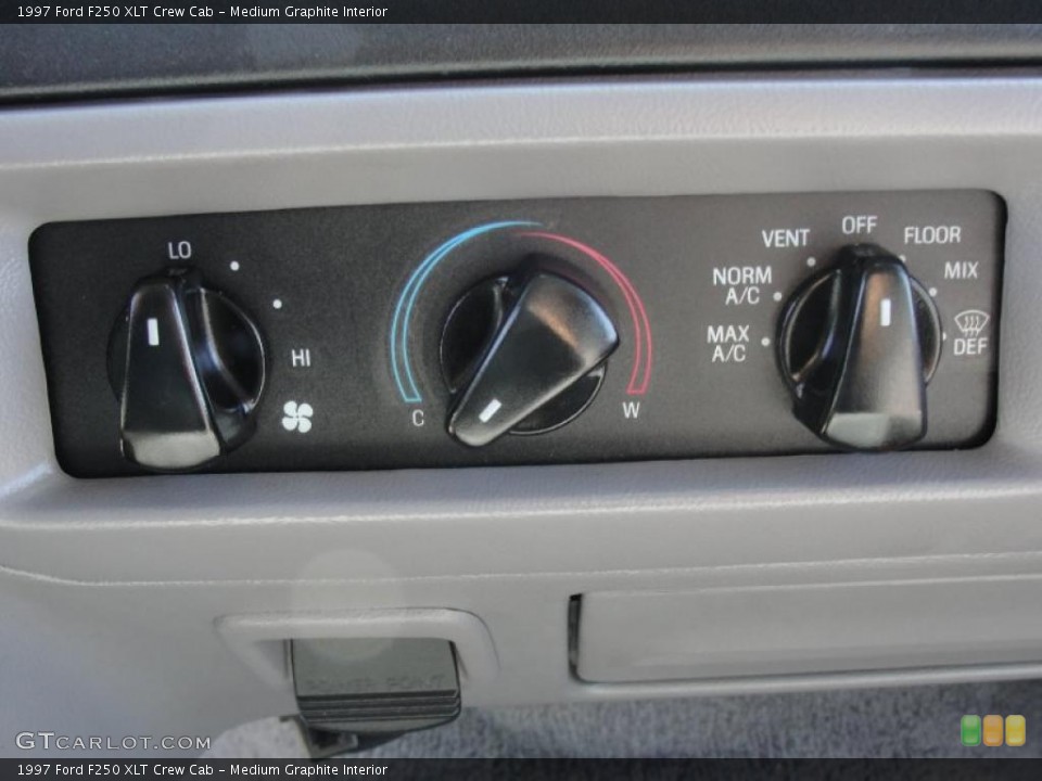 Medium Graphite Interior Controls for the 1997 Ford F250 XLT Crew Cab #46701525