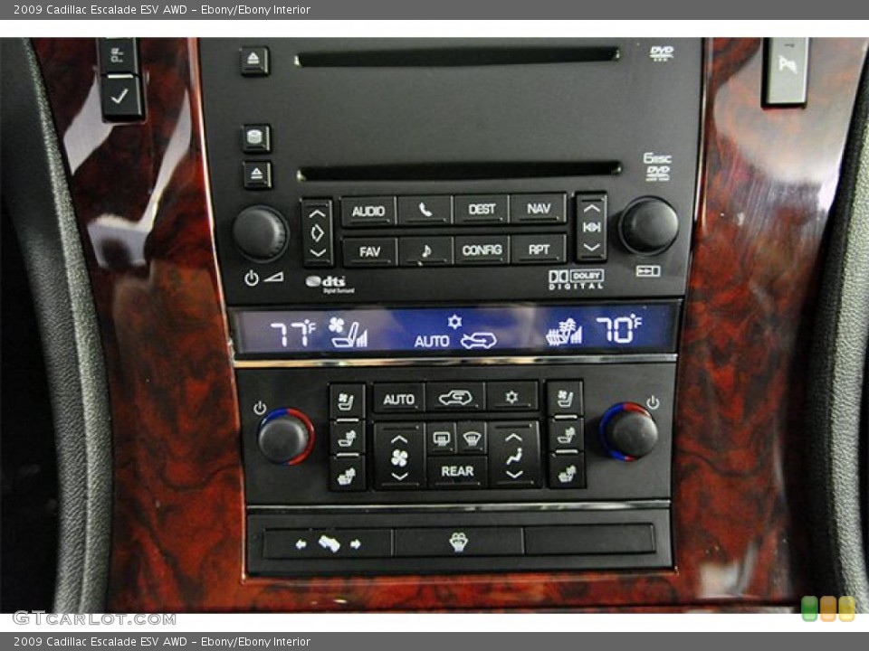 Ebony/Ebony Interior Controls for the 2009 Cadillac Escalade ESV AWD #46705202