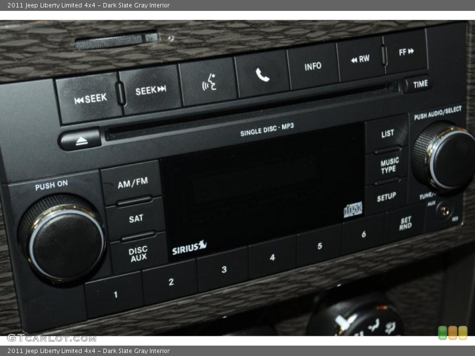 Dark Slate Gray Interior Controls for the 2011 Jeep Liberty Limited 4x4 #46705215