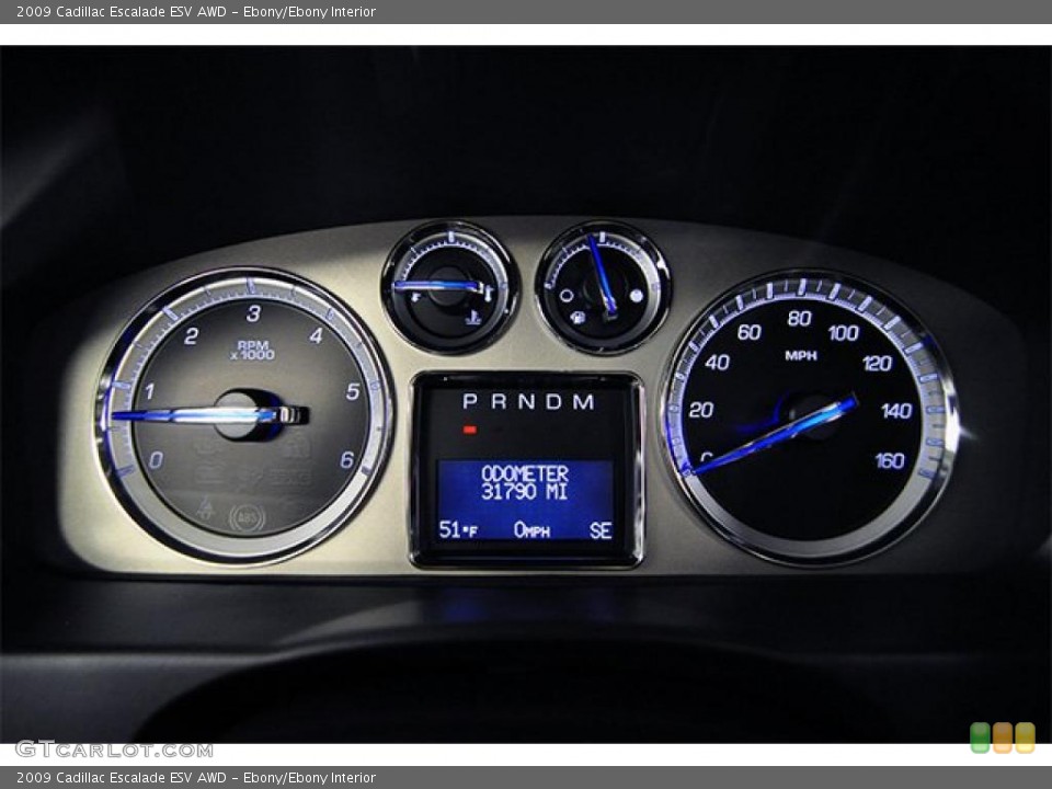Ebony/Ebony Interior Gauges for the 2009 Cadillac Escalade ESV AWD #46705248