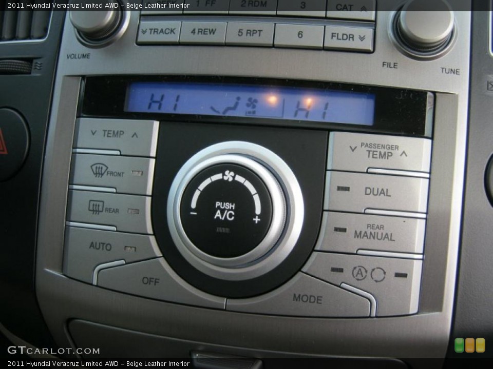 Beige Leather Interior Controls for the 2011 Hyundai Veracruz Limited AWD #46710717