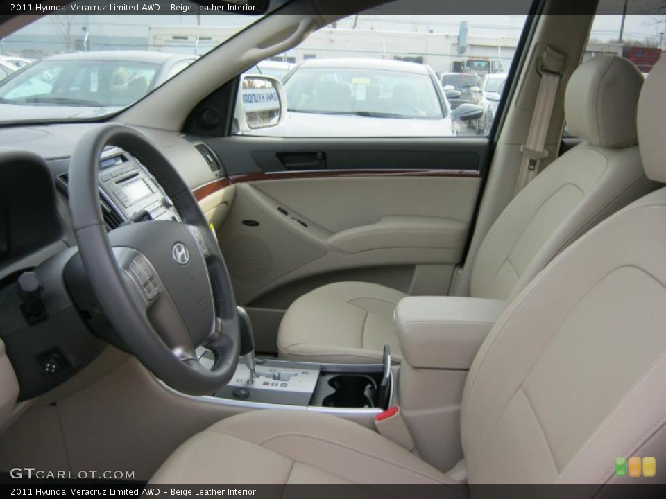 Beige Leather 2011 Hyundai Veracruz Interiors