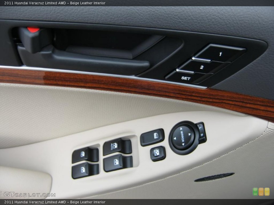 Beige Leather Interior Controls for the 2011 Hyundai Veracruz Limited AWD #46710798