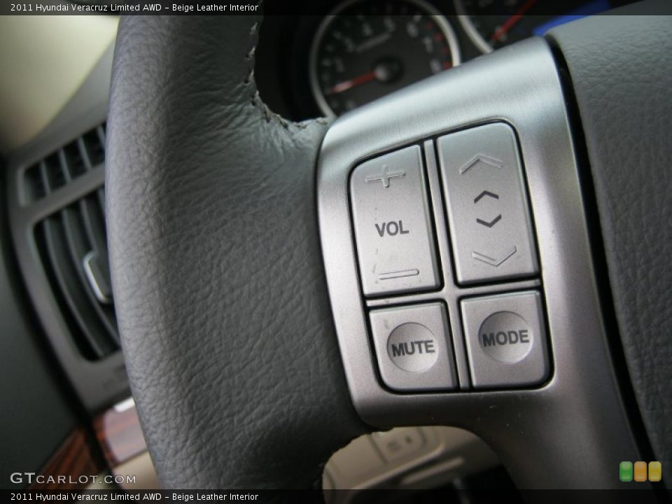 Beige Leather Interior Controls for the 2011 Hyundai Veracruz Limited AWD #46710828