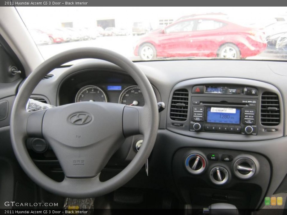 Black Interior Controls for the 2011 Hyundai Accent GS 3 Door #46710927