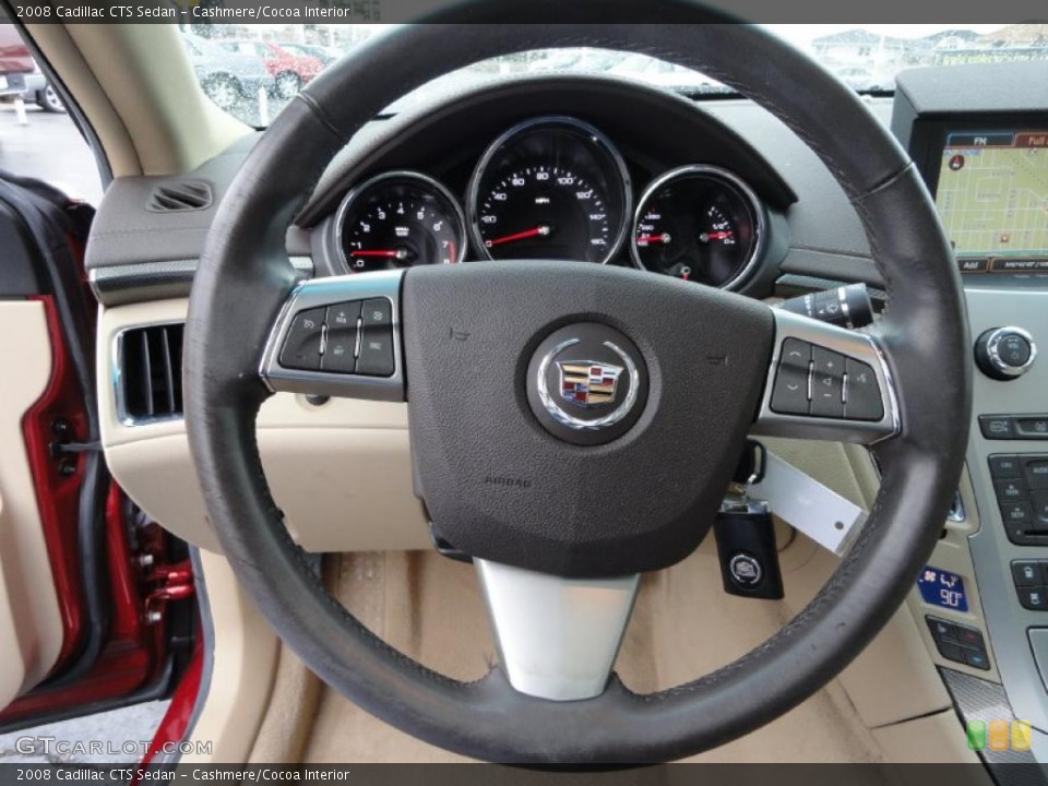 Cashmere/Cocoa Interior Steering Wheel for the 2008 Cadillac CTS Sedan #46715091