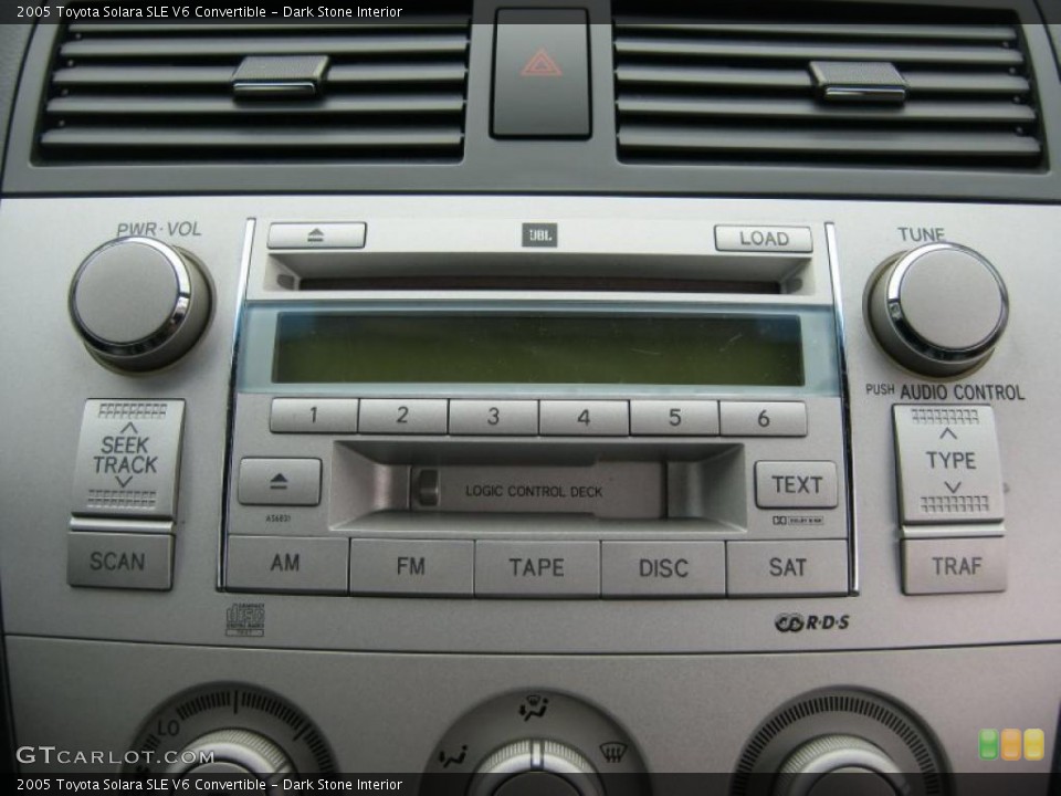 Dark Stone Interior Controls for the 2005 Toyota Solara SLE V6 Convertible #46716660