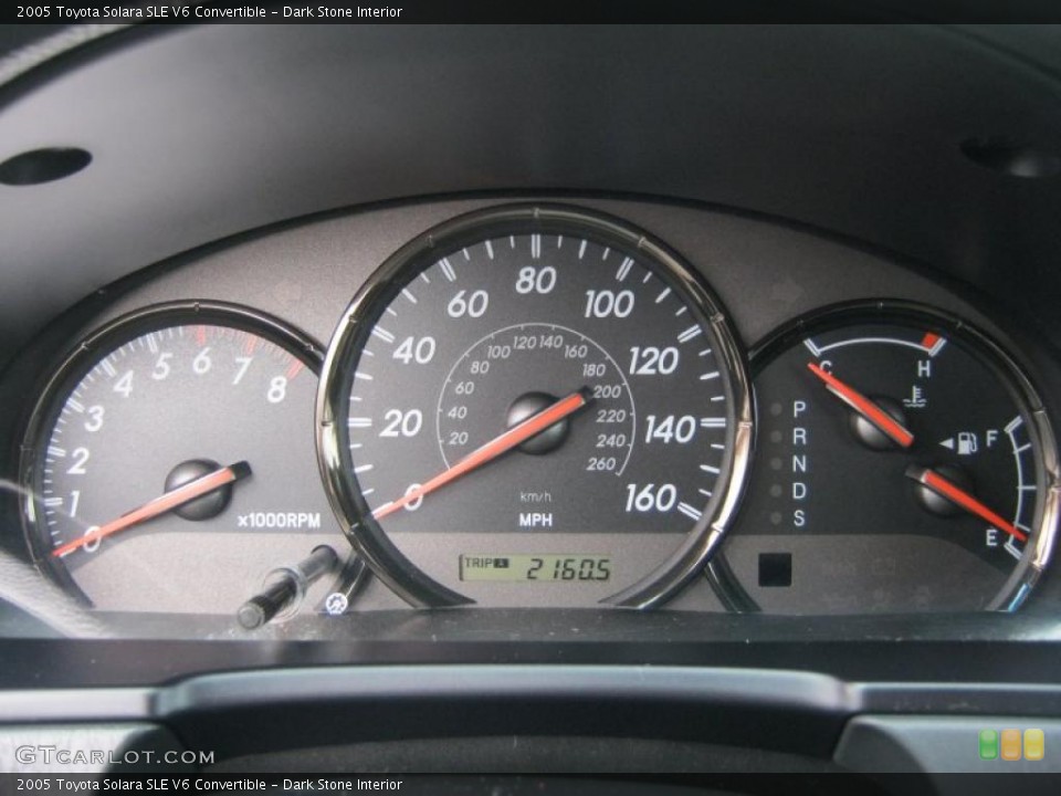 Dark Stone Interior Gauges for the 2005 Toyota Solara SLE V6 Convertible #46717044