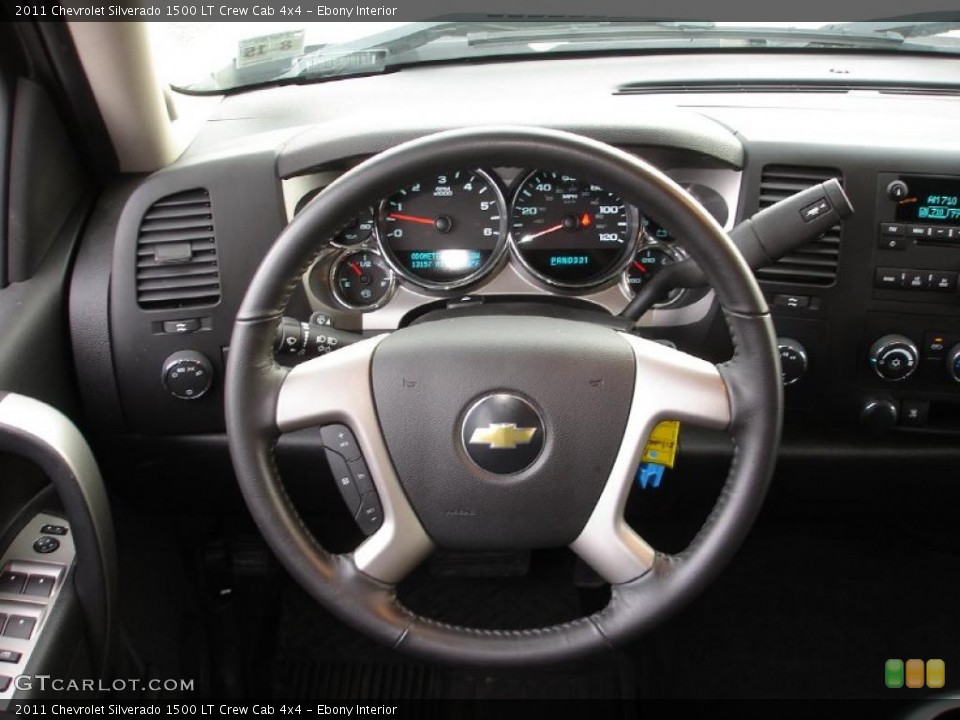 Ebony Interior Steering Wheel for the 2011 Chevrolet Silverado 1500 LT Crew Cab 4x4 #46718175